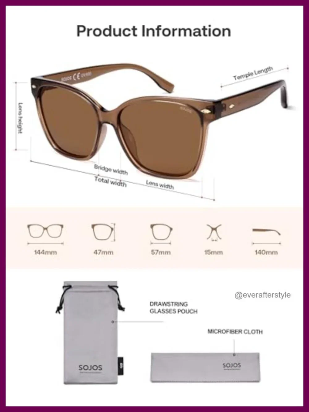 Polarized Square Sunglasses with UV400 Protection